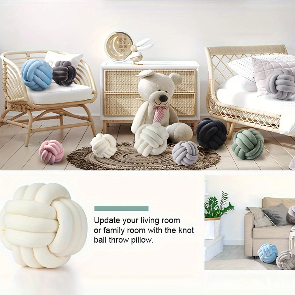 Striped Knot Pillow – Handmade Soft Poly-Cotton Comfort & Modern