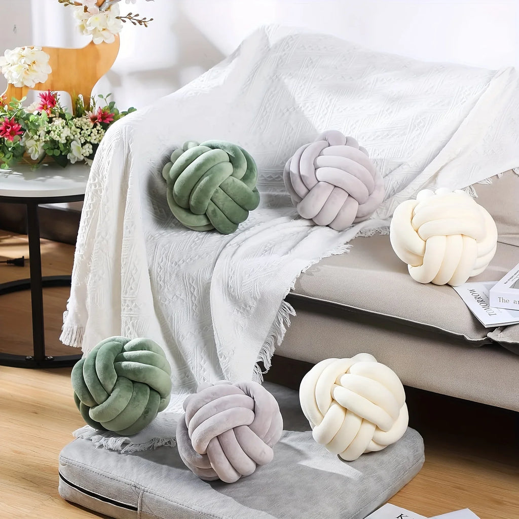 Striped Knot Pillow – Handmade Soft Poly-Cotton Comfort & Modern
