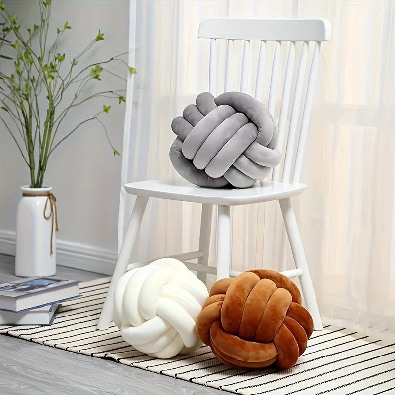 Striped Knot Pillow – Handmade Soft Poly-Cotton Comfort & Modern