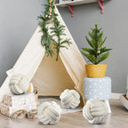 Striped Knot Pillow – Handmade Soft Poly-Cotton Comfort & Modern