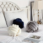 Striped Knot Pillow – Handmade Soft Poly-Cotton Comfort & Modern