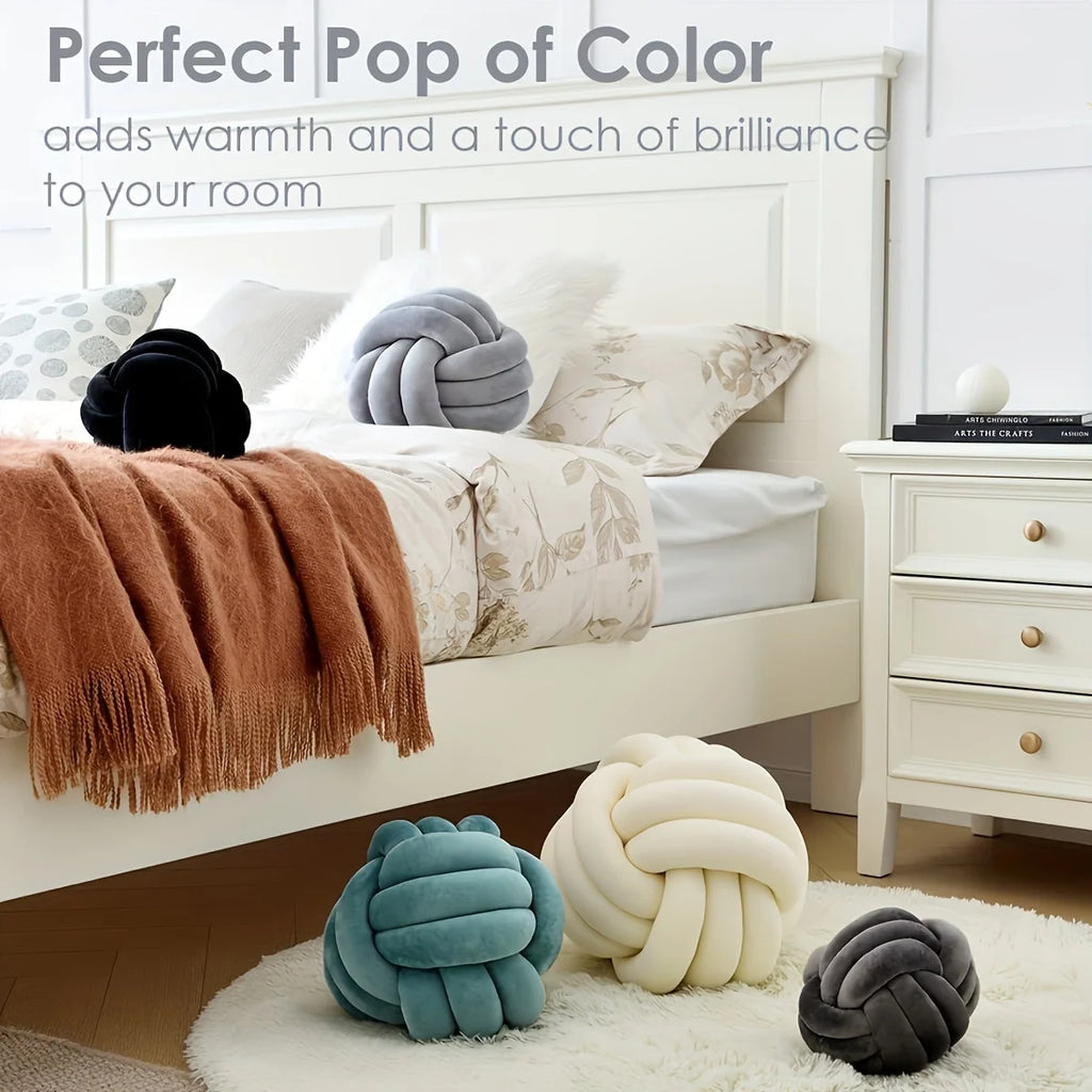 Striped Knot Pillow – Handmade Soft Poly-Cotton Comfort & Modern