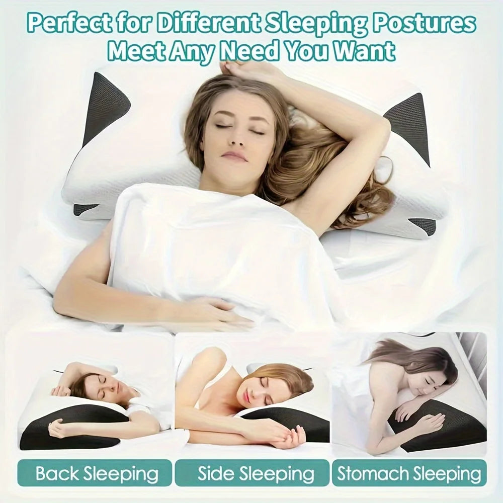 Ergonomic Cotton Pillow – Soft & Lightweight Comfort, Perfect for Side, Back & Stomach Sleepers