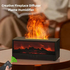 Simulated 3D Flame Aromatherapy Humidifier – Essential Oil Diffuser, Colorful Atmosphere Lighting