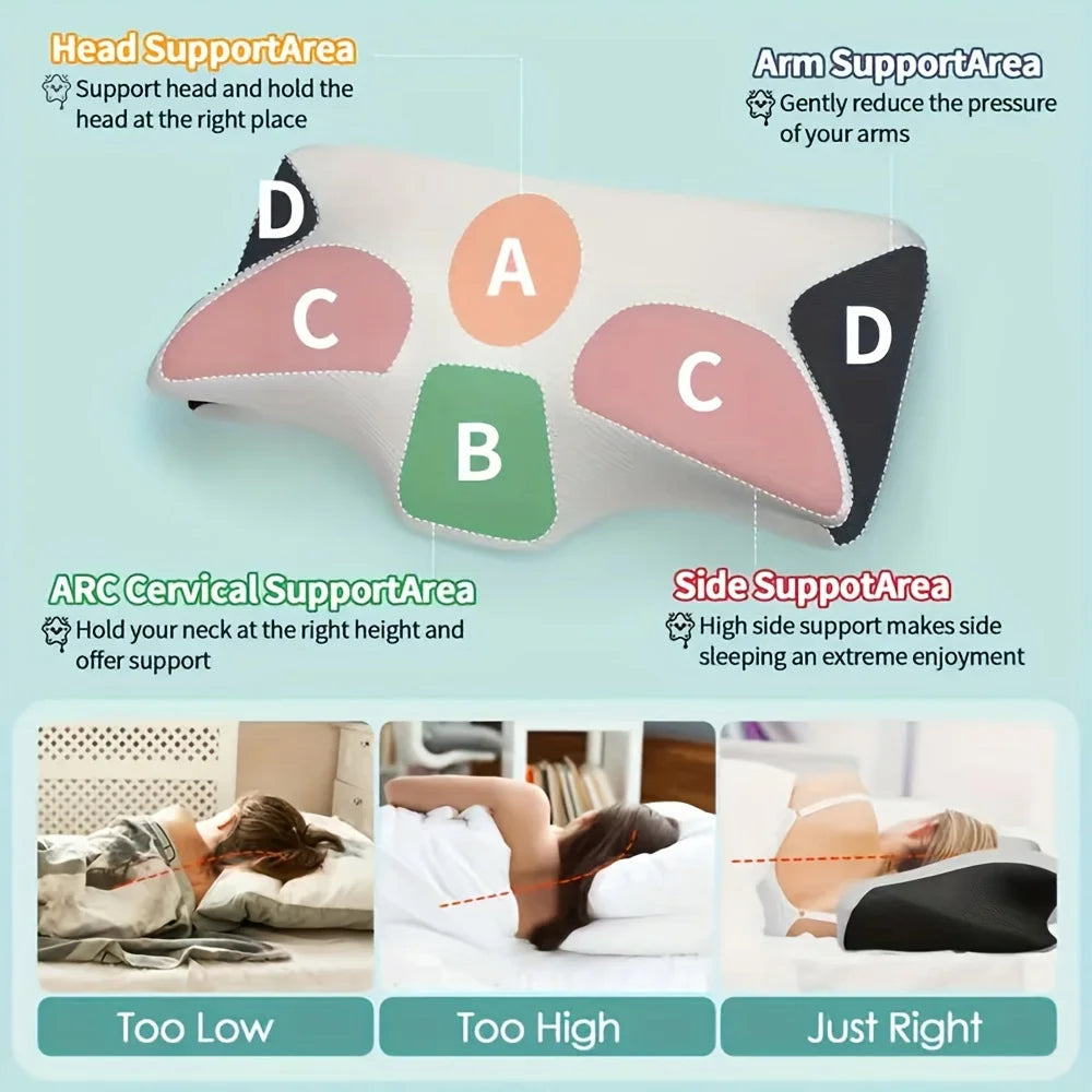 Ergonomic Cotton Pillow – Soft & Lightweight Comfort, Perfect for Side, Back & Stomach Sleepers