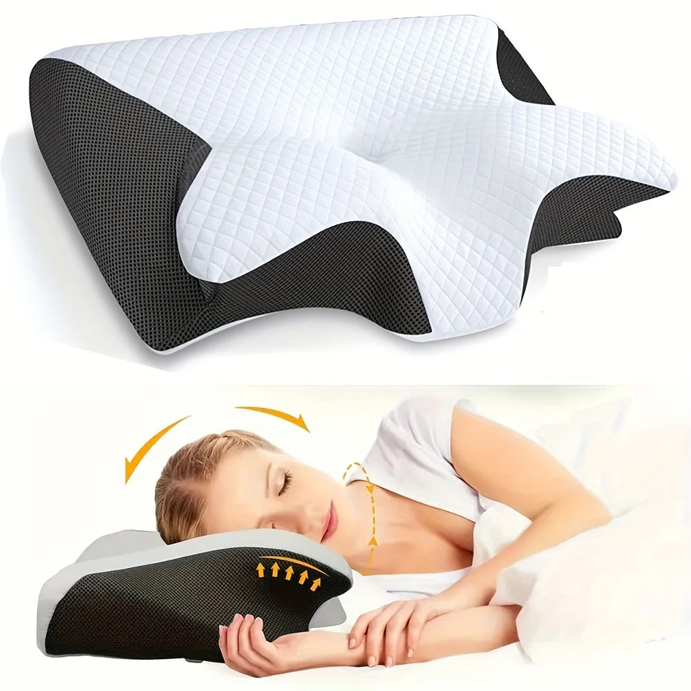 Ergonomic Cotton Pillow – Soft & Lightweight Comfort, Perfect for Side, Back & Stomach Sleepers