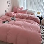 Solid Cotton Bed Linen Set – Soft & Breathable Comfort