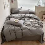 Solid Cotton Bed Linen Set – Soft & Breathable Comfort