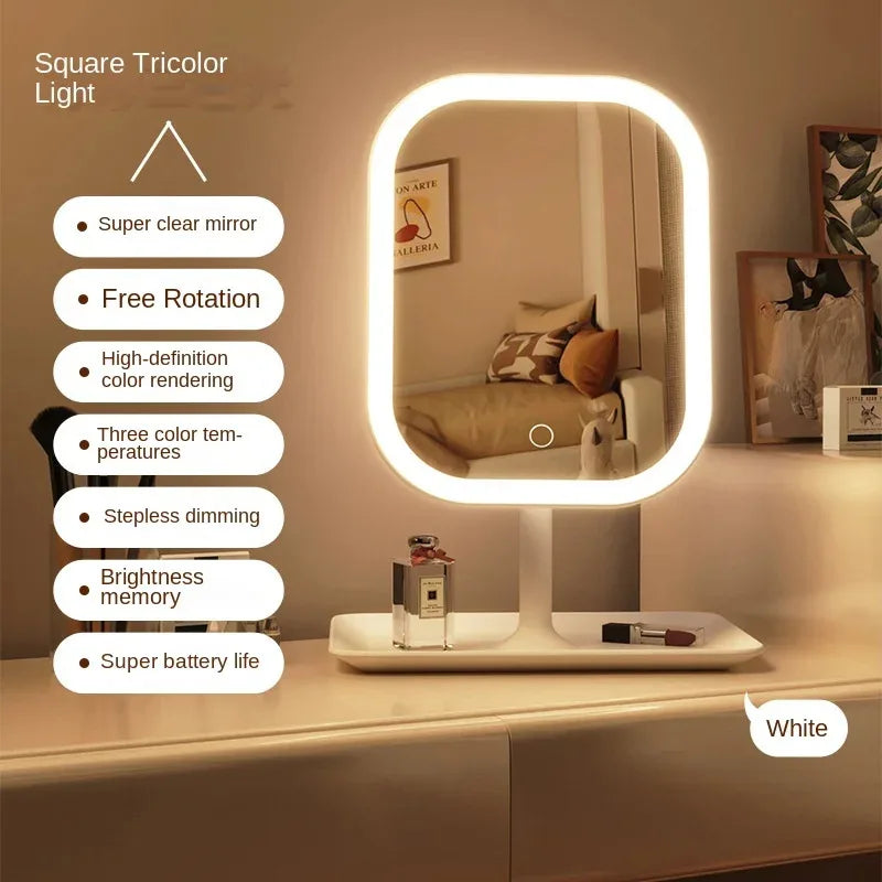 LED Makeup Mirror – 3-Color Light Touch Mirror & Elegant Design