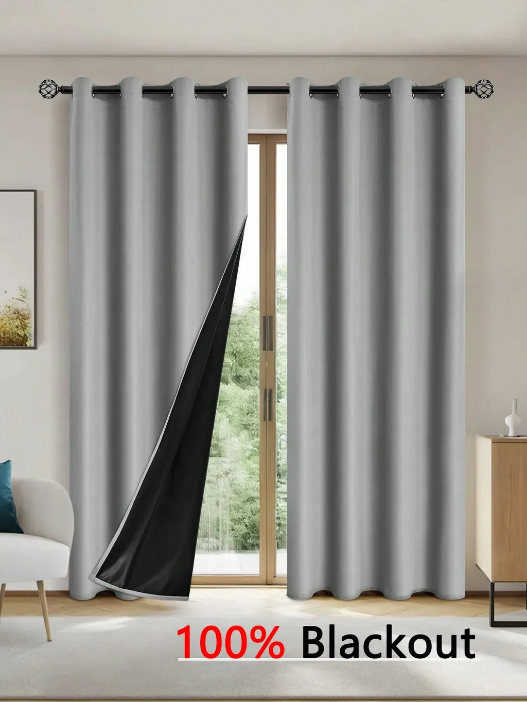 Solid Blackout Curtains with Grommets – Elegant Light-Blocking Drapes, Total Privacy & Comfort