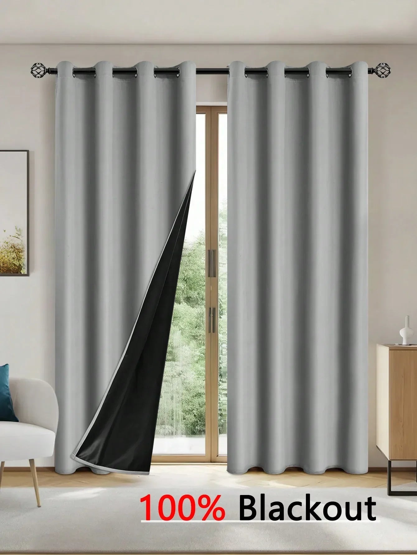 Solid Blackout Curtains with Grommets – Elegant Light-Blocking Drapes, Total Privacy & Comfort