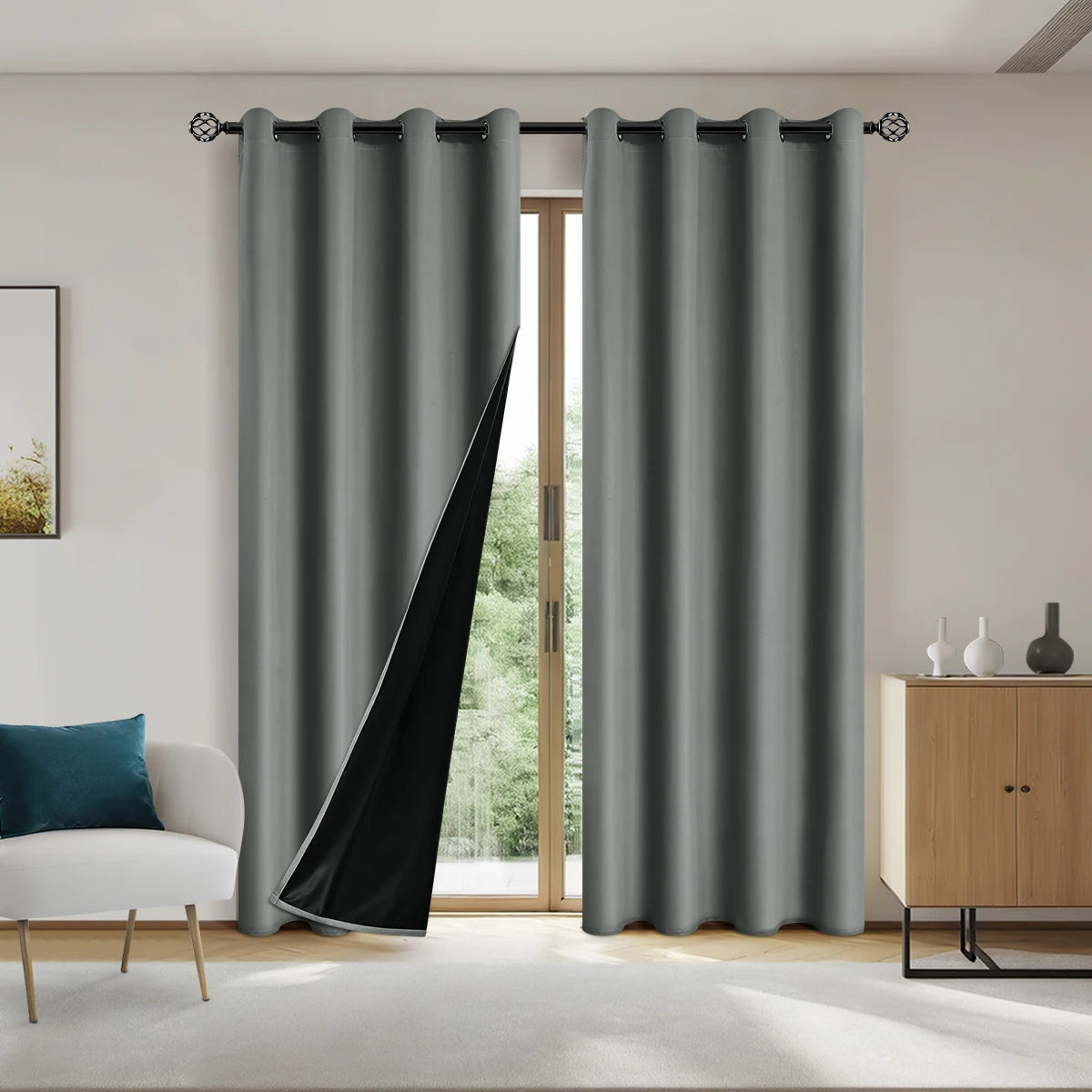 Solid Blackout Curtains with Grommets – Elegant Light-Blocking Drapes, Total Privacy & Comfort