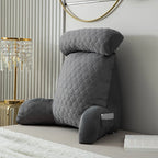 Reading Pillow Standard Bed Pillow – Comfortable Back Support for Sitting Up in Bed, Washable Cover & Handy Side Pockets