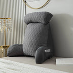 Reading Pillow Standard Bed Pillow – Comfortable Back Support for Sitting Up in Bed, Washable Cover & Handy Side Pockets