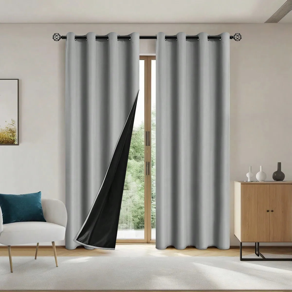 Solid Blackout Curtains with Grommets – Elegant Light-Blocking Drapes, Total Privacy & Comfort