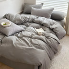 Solid Cotton Bed Linen Set – Soft & Breathable Comfort