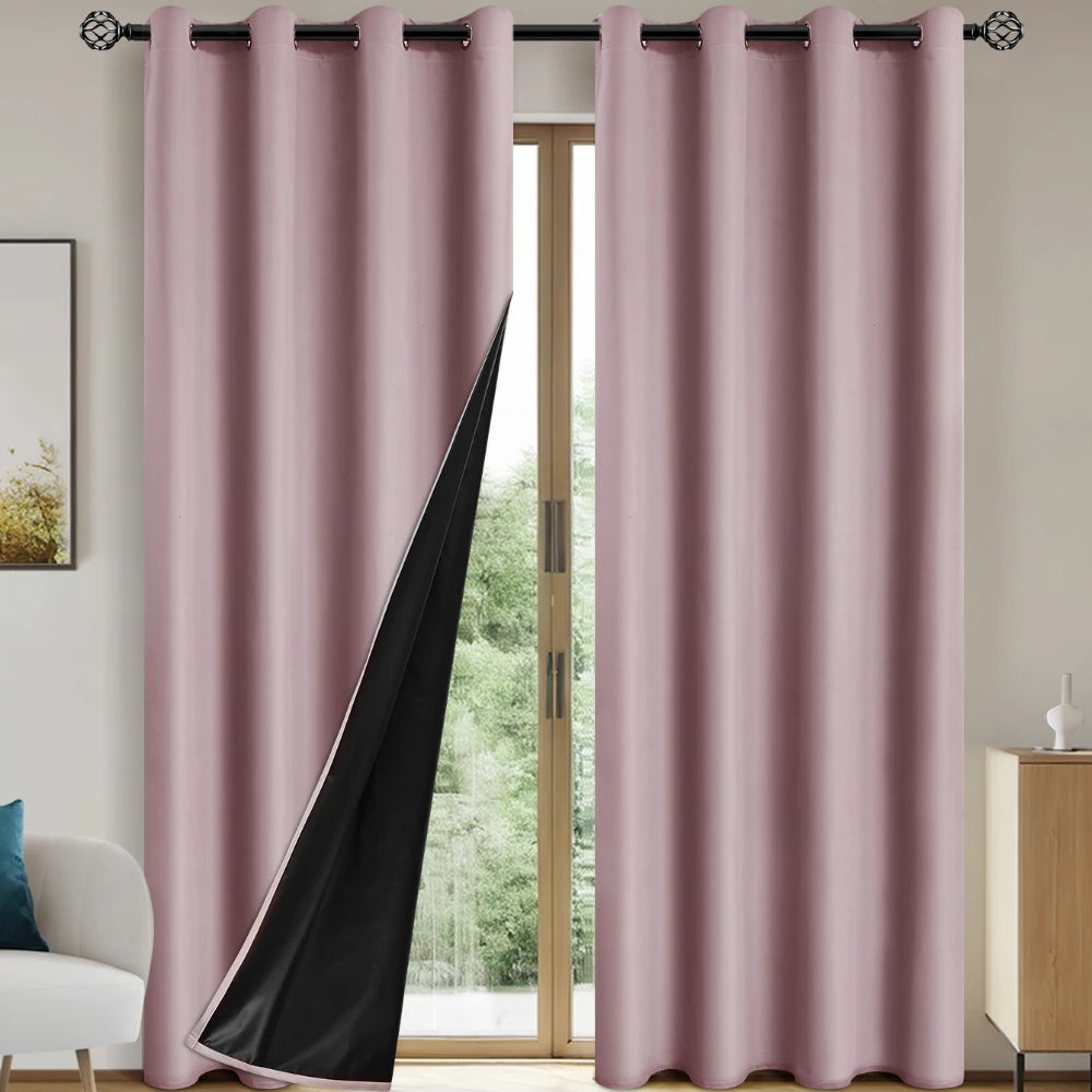 Solid Blackout Curtains with Grommets – Elegant Light-Blocking Drapes, Total Privacy & Comfort