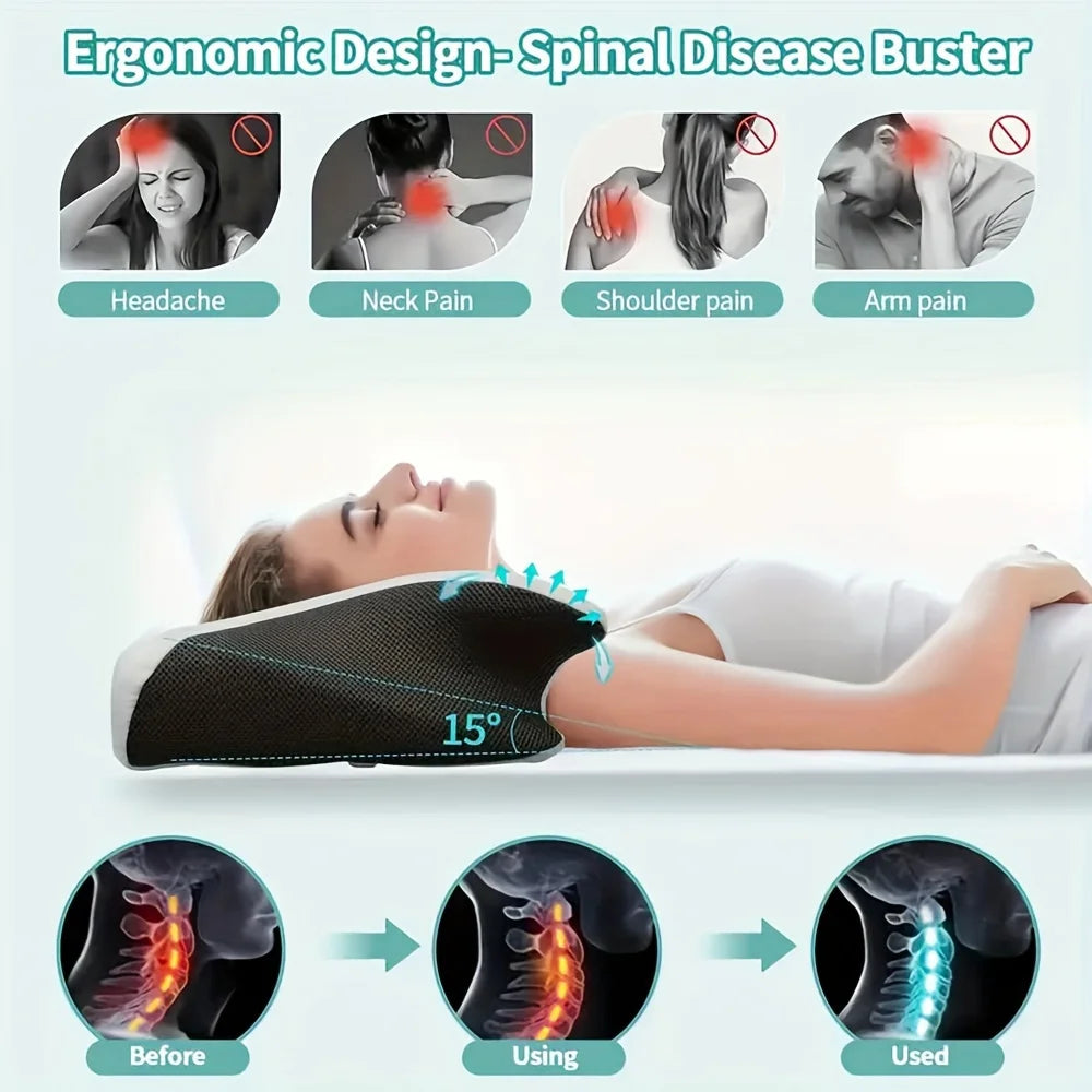 Ergonomic Cotton Pillow – Soft & Lightweight Comfort, Perfect for Side, Back & Stomach Sleepers