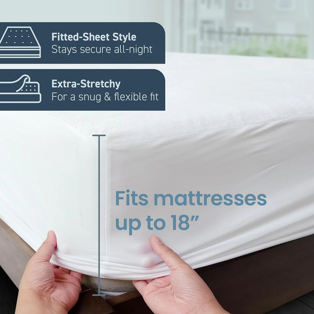 Premium Waterproof Mattress Protector – Soft Cotton Comfort, Total Mattress Protection