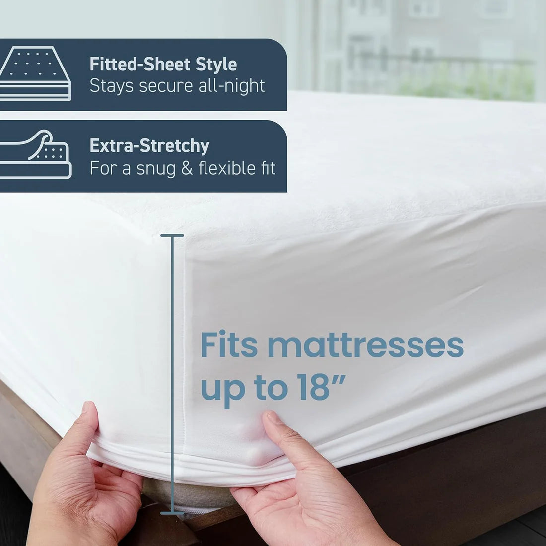 Premium Waterproof Mattress Protector – Soft Cotton Comfort, Total Mattress Protection